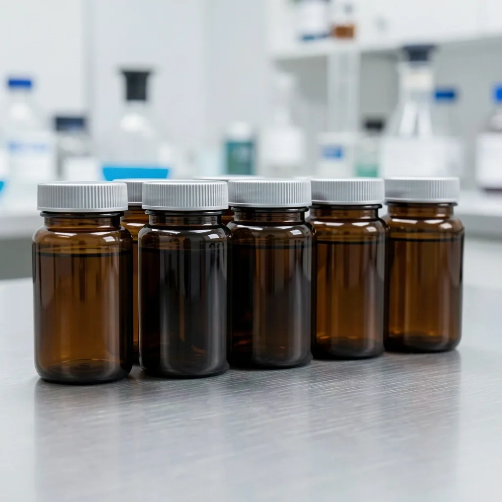 Unlabelled supplement bottles representing clean label philosophy
